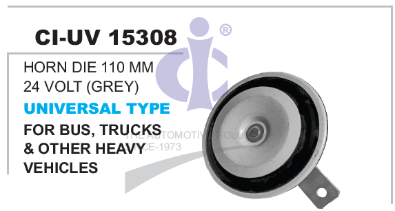 HORN DIE 110 MM 24 VOLT (GREY) UNIVERSAL TYPE FOR BUS, TRUCKS & OTHER HEAVY VEHICLES