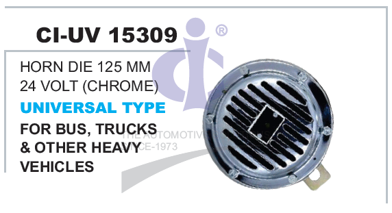 HORN DIE 125 MM 24 VOLT (CHROME) UNIVERSAL TYPE FOR BUS, TRUCKS & OTHER HE