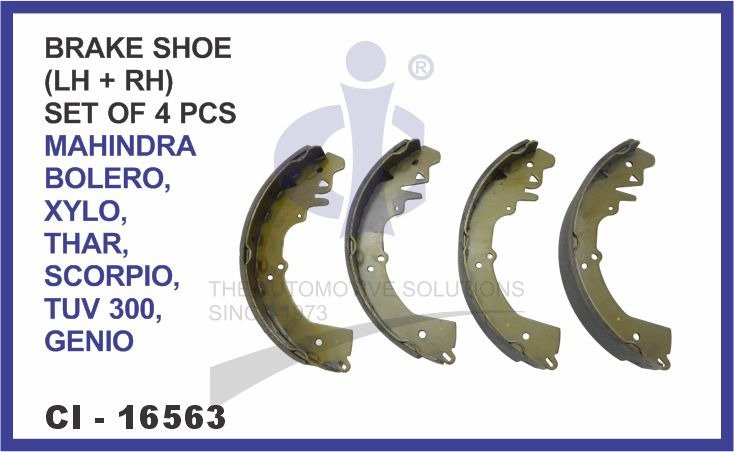 BRAKE SHOE REAR (LH+RH) SET OF 4 PCS MAHINDRA BOLERO,XYLO,THAR,SCORPIO,TUV 300,GENIO
