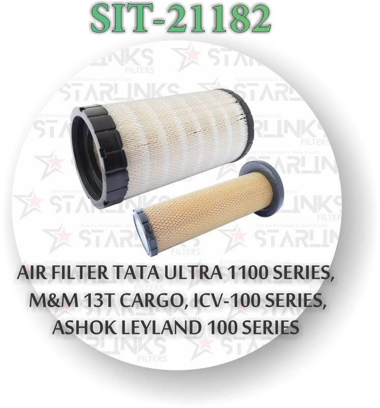 AIR FILTER TATA ULTRA 1100 SERIES  M&M 13T CARGO ICV-100 SERIES  ASHOK LEYLAND 100 SERIES (KIT)