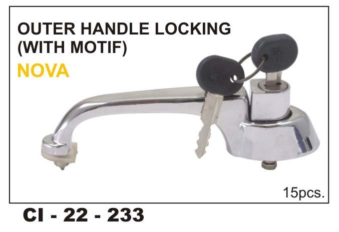 OUTER HANDLE LOCKING CHROME W/KEY NOVA