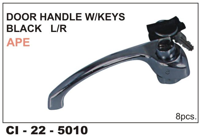 DOOR HANDLE W/KEY BLACK APE