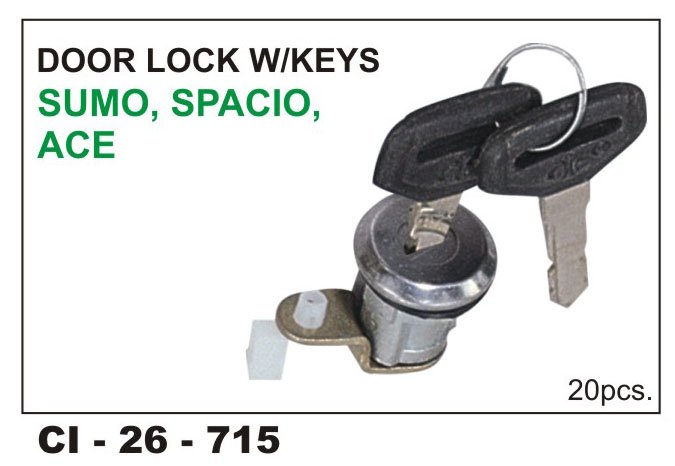 DOOR LOCK W/KEY SUMO, ACE (TATALCV &  TATAPASSENGER) ZIP IRIS