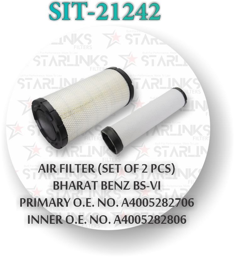 AIR FILTER BHARAT BENZ BS6 (SET OF 2 PCS)