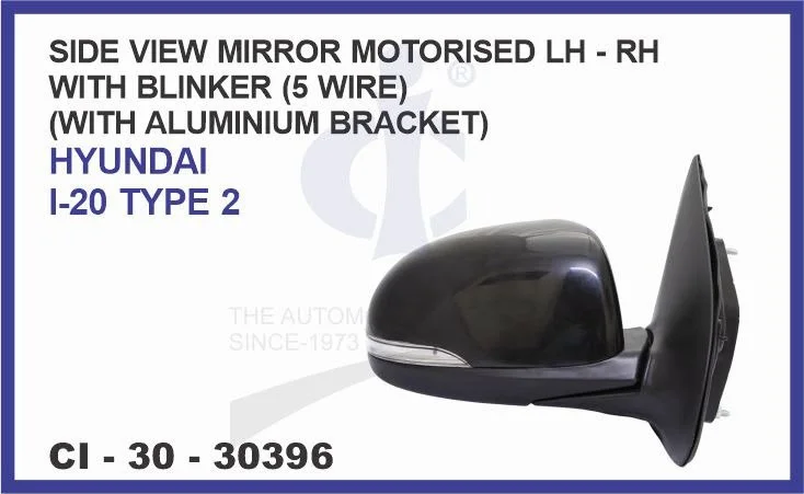 SIDE VIEW MIRROR HYUNDAI I20 MOTORISED WITH BLINKER (5 WIRE) RH (WITH ALUMINIUM BRACKET) HYUNDAI I-20 TYPE 2